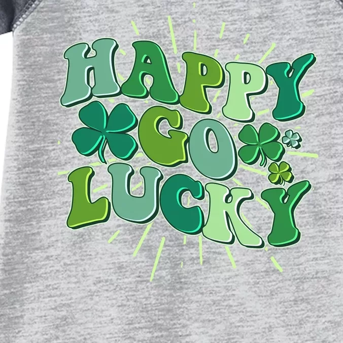 Cute Retro St Patrick's Day Happy Go Lucky Infant Baby Jersey Bodysuit