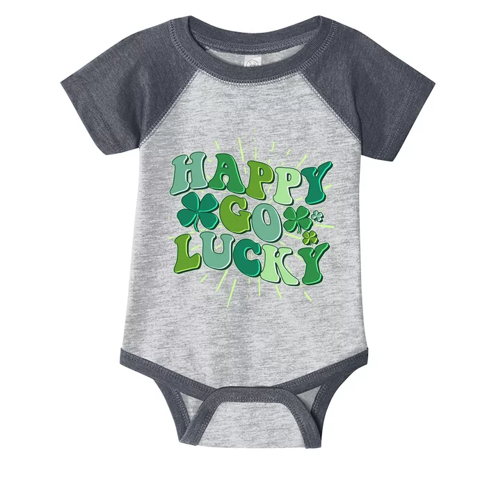 Cute Retro St Patrick's Day Happy Go Lucky Infant Baby Jersey Bodysuit