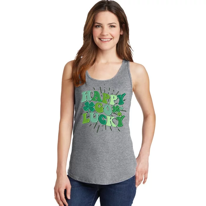 Cute Retro St Patrick's Day Happy Go Lucky Ladies Essential Tank