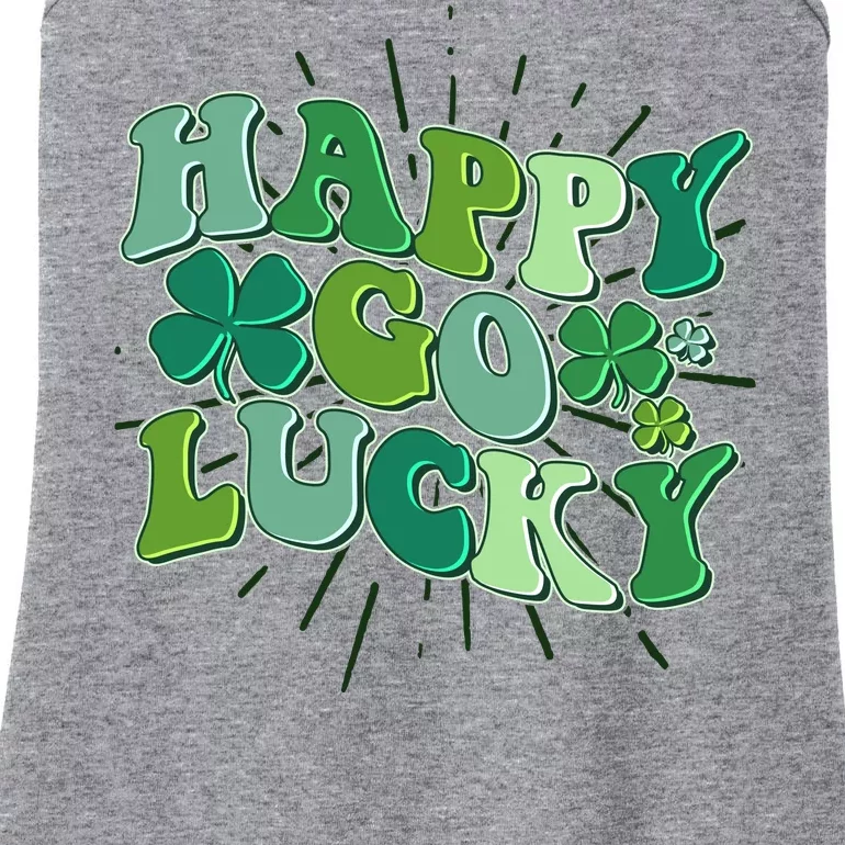 Cute Retro St Patrick's Day Happy Go Lucky Ladies Essential Tank