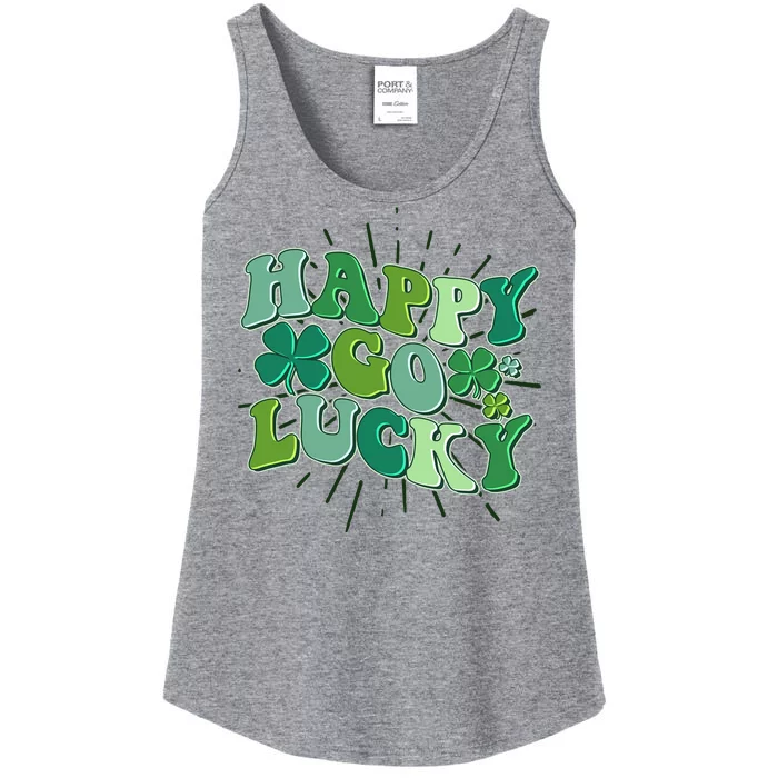 Cute Retro St Patrick's Day Happy Go Lucky Ladies Essential Tank