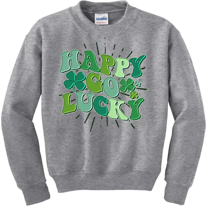 Cute Retro St Patrick's Day Happy Go Lucky Kids Sweatshirt