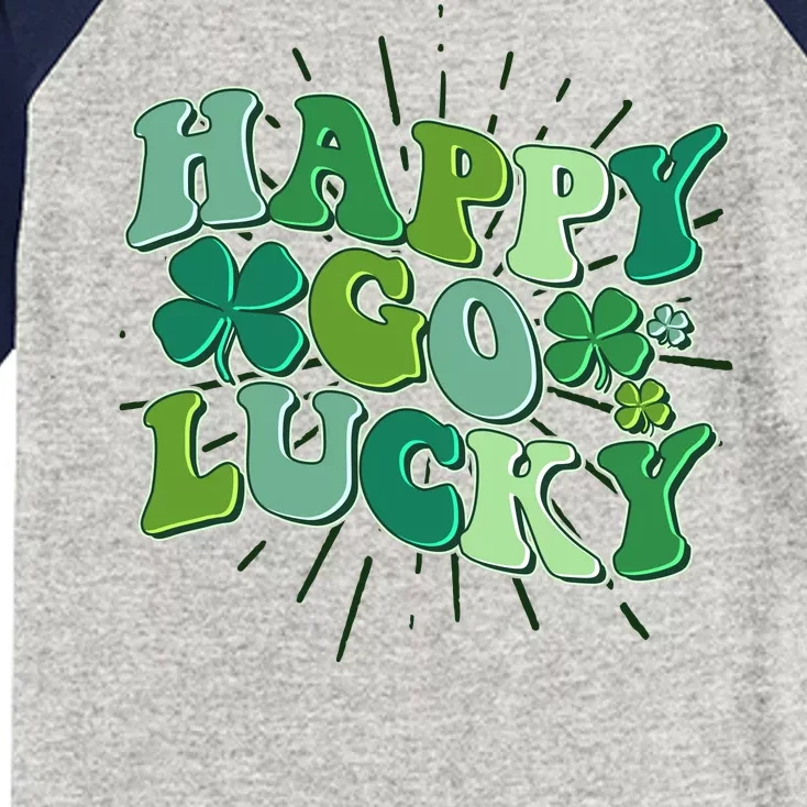 Cute Retro St Patrick's Day Happy Go Lucky Kids Colorblock Raglan Jersey