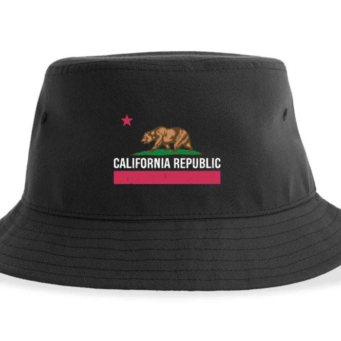 California Republic State Flag Funny Sustainable Bucket Hat