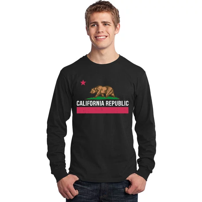 California Republic State Flag Funny Tall Long Sleeve T-Shirt