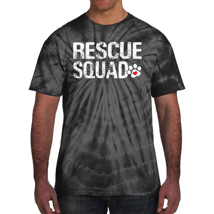 Cute Rescue Squad Distressed Animals Dog Cat Paw Heart Tie-Dye T-Shirt