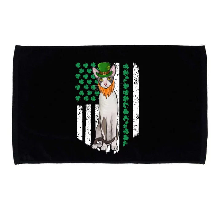 Cornish Rex St Patricks Day Irish American Flag Gift Microfiber Hand Towel