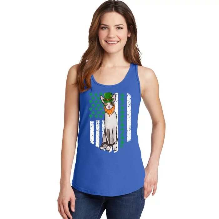 Cornish Rex St Patricks Day Irish American Flag Gift Ladies Essential Tank