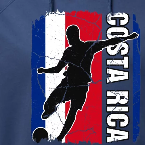 Costa Rican Soccer Team Costa Rica Flag Jersey Football Fans Performance Fleece Hoodie