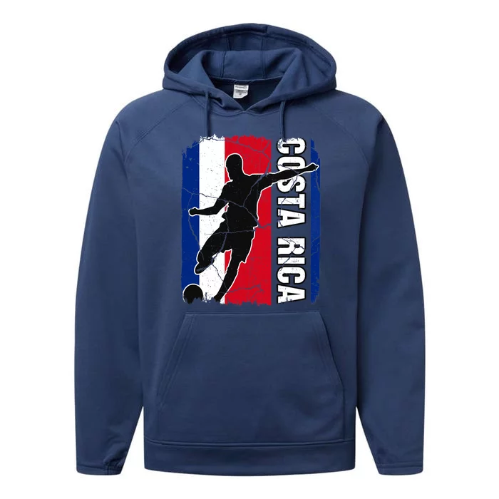 Costa Rican Soccer Team Costa Rica Flag Jersey Football Fans Performance Fleece Hoodie