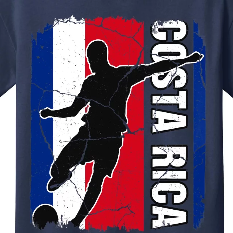 Costa Rican Soccer Team Costa Rica Flag Jersey Football Fans Kids T-Shirt