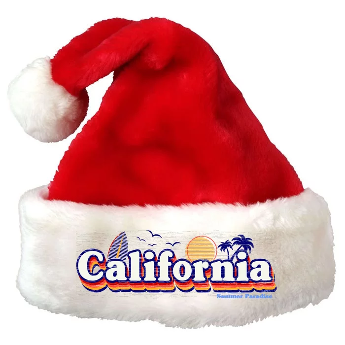 California Retro Summer Paradise Premium Christmas Santa Hat