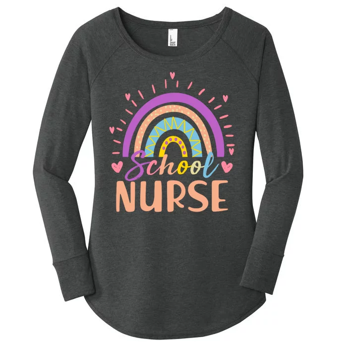 Cute Rainbow School Nurse Women's Perfect Tri Tunic Long Sleeve Shirt