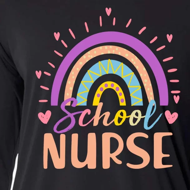 Cute Rainbow School Nurse Cooling Performance Long Sleeve Crew