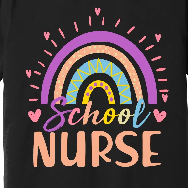 Cute Rainbow School Nurse Premium T-Shirt