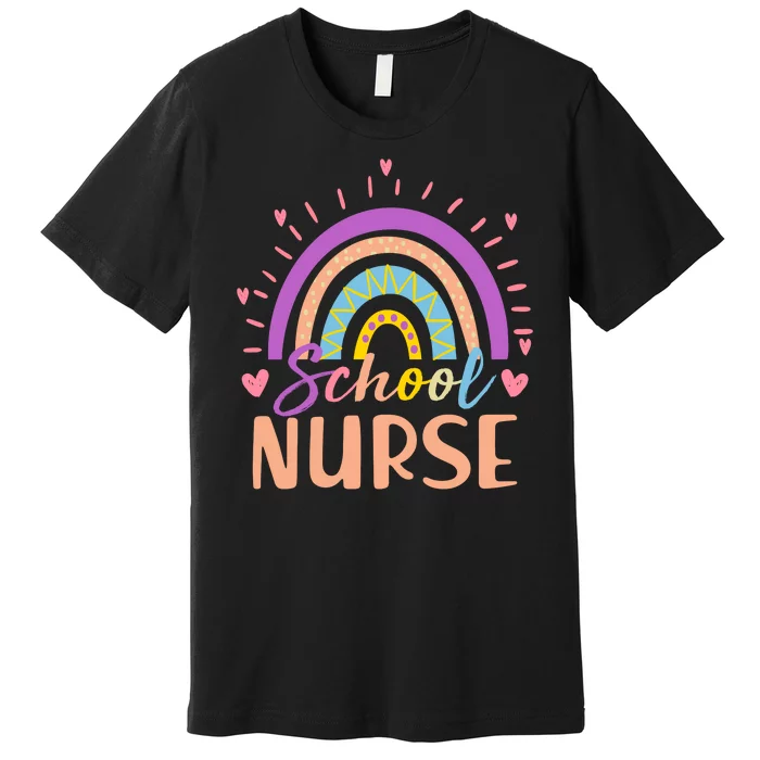 Cute Rainbow School Nurse Premium T-Shirt