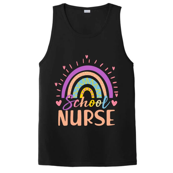 Cute Rainbow School Nurse Performance Tank