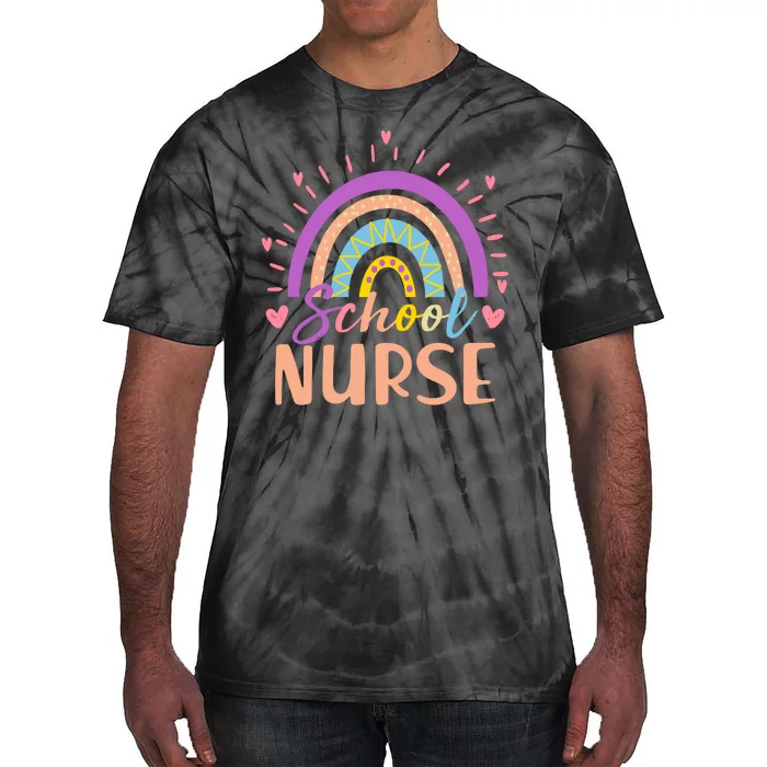 Cute Rainbow School Nurse Tie-Dye T-Shirt