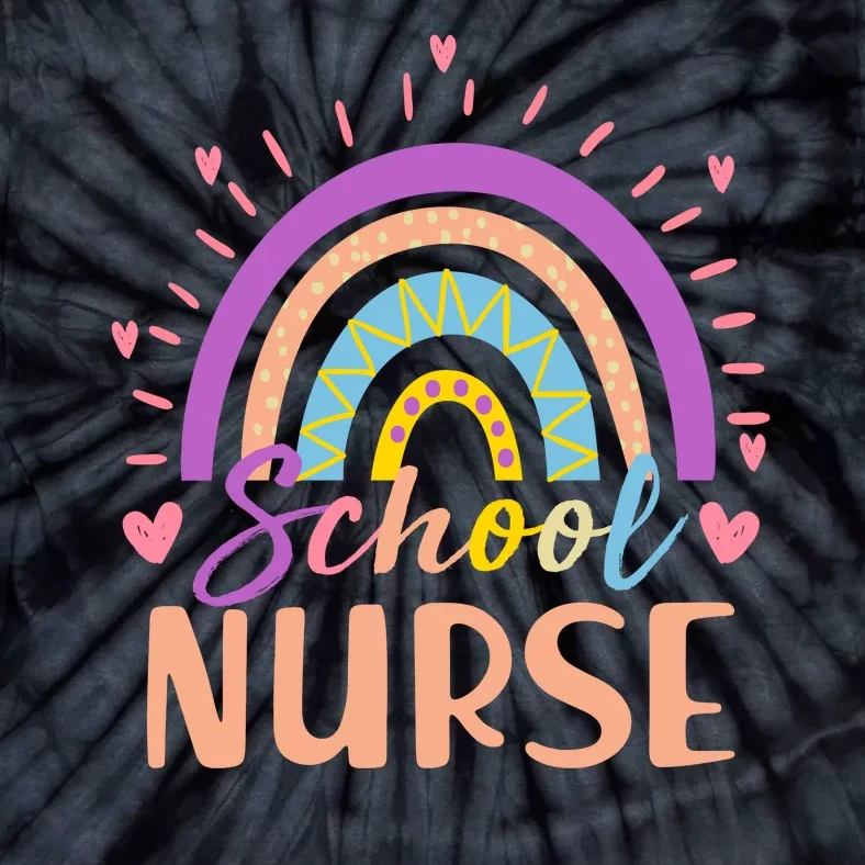 Cute Rainbow School Nurse Tie-Dye T-Shirt