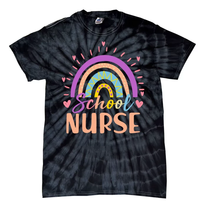 Cute Rainbow School Nurse Tie-Dye T-Shirt