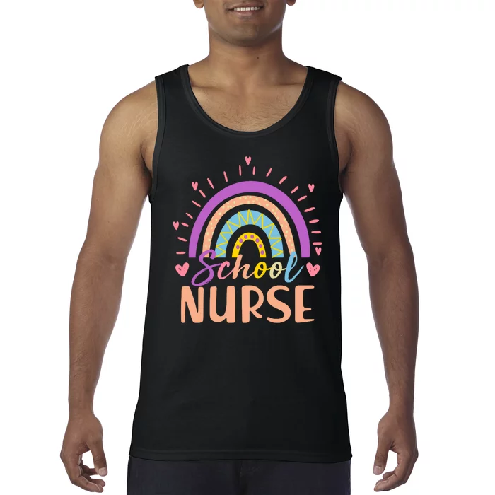 Cute Rainbow School Nurse Tank Top