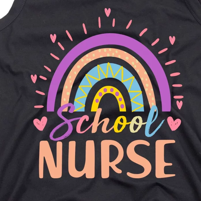 Cute Rainbow School Nurse Tank Top