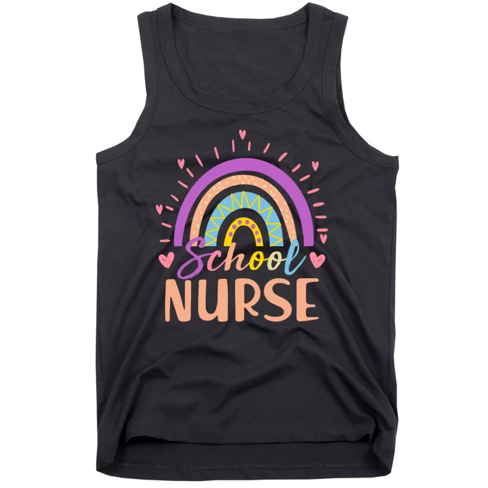 Cute Rainbow School Nurse Tank Top