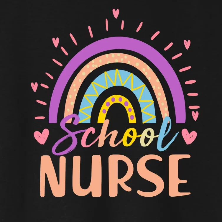 Cute Rainbow School Nurse Women's Crop Top Tee