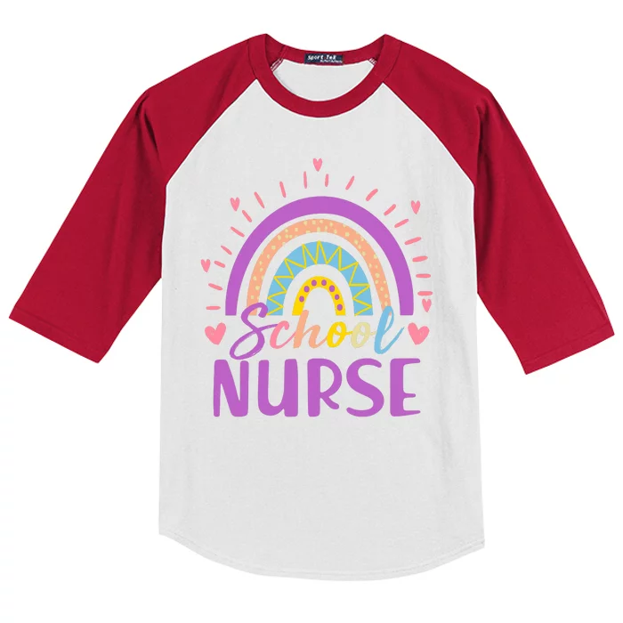 Cute Rainbow School Nurse Kids Colorblock Raglan Jersey