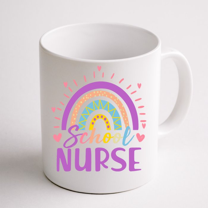 Cute Rainbow School Nurse Front & Back Coffee Mug