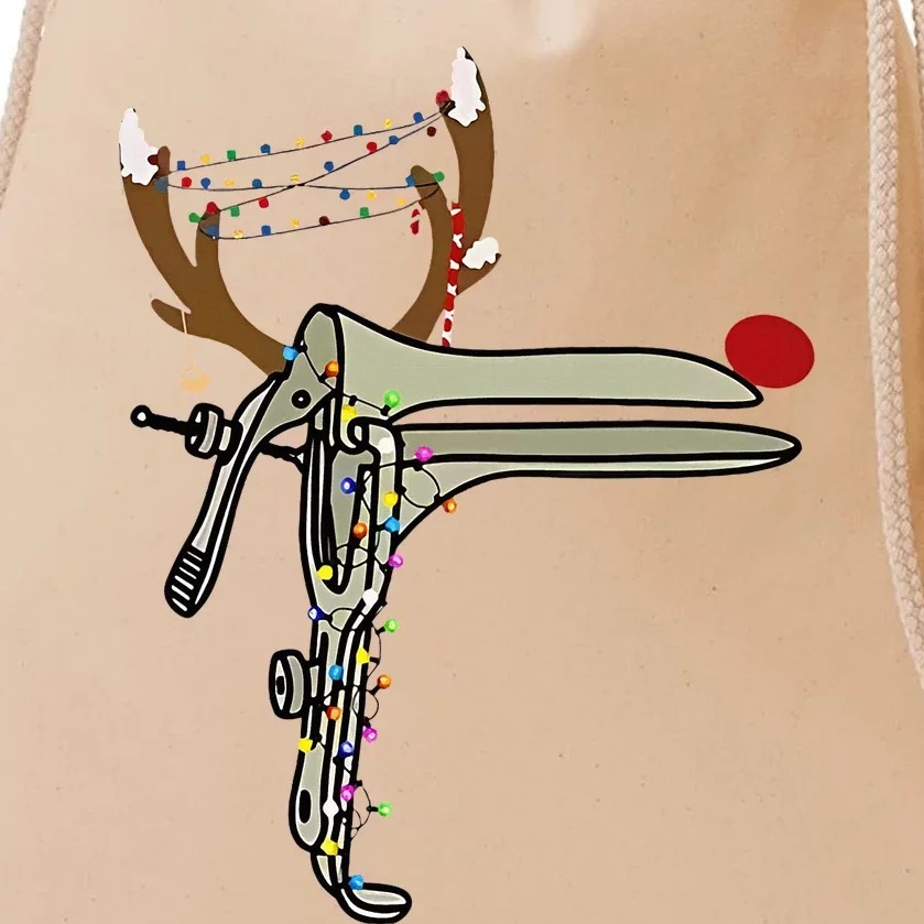 Christmas Reindeer Speculum Nurse OBGYN Obstetrics Doula Drawstring Bag