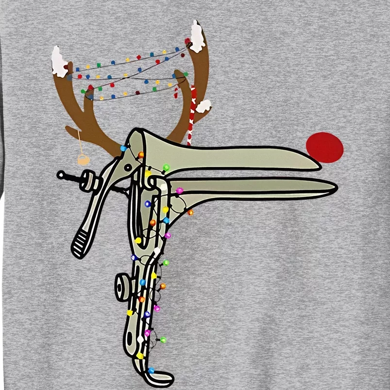 Christmas Reindeer Speculum Nurse OBGYN Obstetrics Doula Tall Sweatshirt