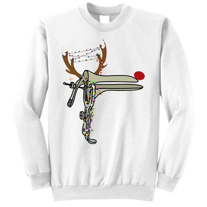 Christmas Reindeer Speculum Nurse OBGYN Obstetrics Doula Sweatshirt