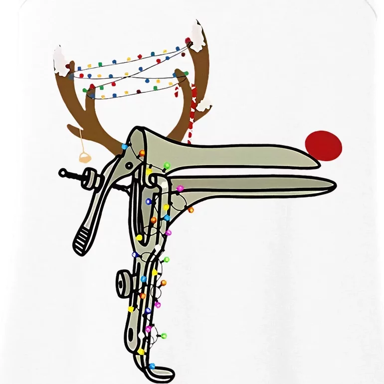 Christmas Reindeer Speculum Nurse OBGYN Obstetrics Doula Ladies Essential Tank