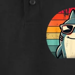 Cool Retro Shark In Sunglasses 70s 80s 90s Funny Shark Dry Zone Grid Performance Polo