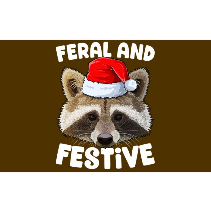 Christmas Raccoon Santa Feral And Festive Funny Trash Animal Bumper Sticker