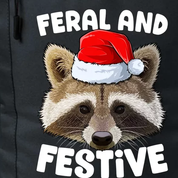 Christmas Raccoon Santa Feral And Festive Funny Trash Animal Daily Commute Backpack