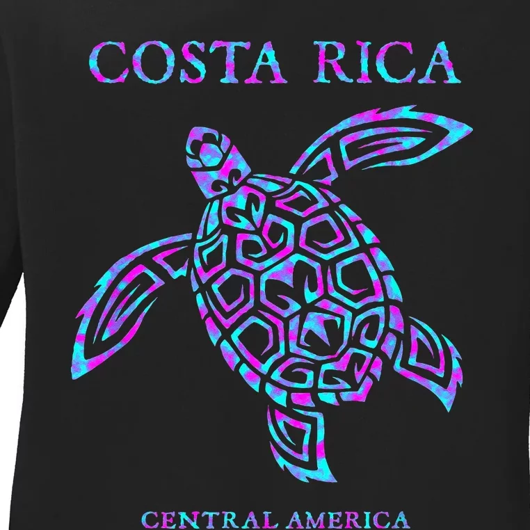 Costa Rica Sea Turtle Girls Ladies Long Sleeve Shirt