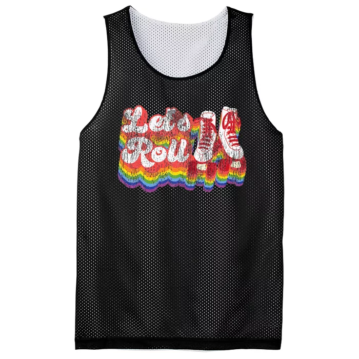 Cool Roller Skating Skate Girl 1970S Retro Mesh Reversible Basketball Jersey Tank