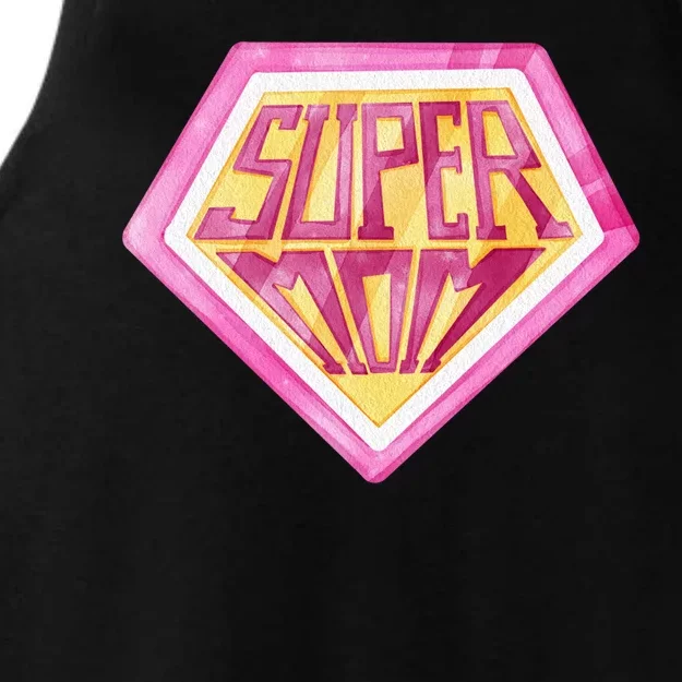 Cute Retro Super Mom Gift For Mother Ladies Tri-Blend Wicking Tank