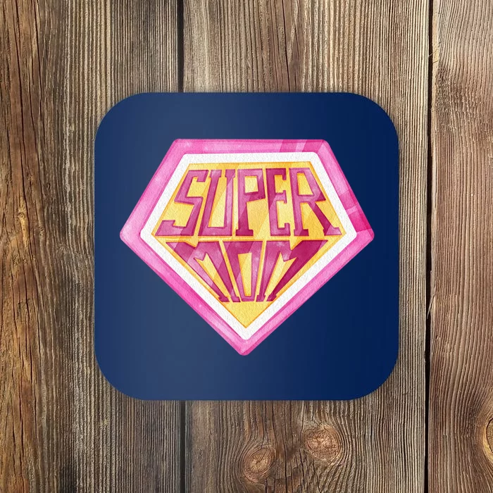 Cute Retro Super Mom Gift For Mother Coaster