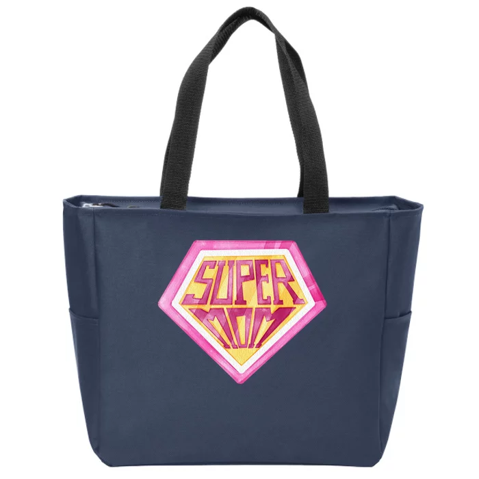 Cute Retro Super Mom Gift For Mother Zip Tote Bag