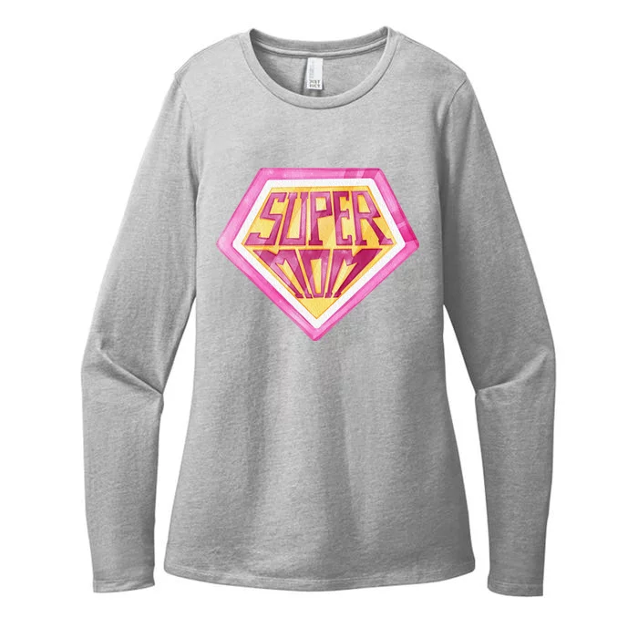 Cute Retro Super Mom Gift For Mother Womens CVC Long Sleeve Shirt