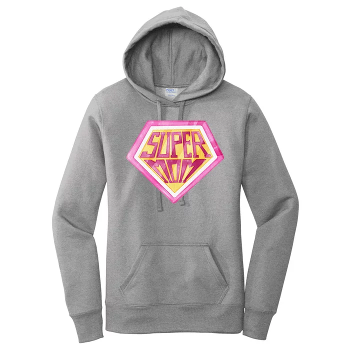 Cute Retro Super Mom Gift For Mother Women's Pullover Hoodie