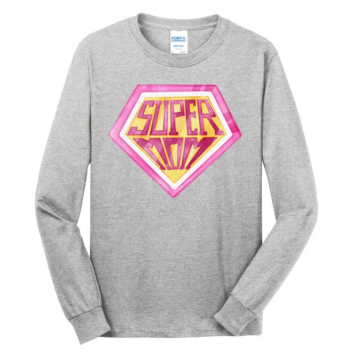 Cute Retro Super Mom Gift For Mother Tall Long Sleeve T-Shirt