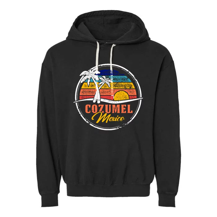 Cozumel Retro Sunset Garment-Dyed Fleece Hoodie