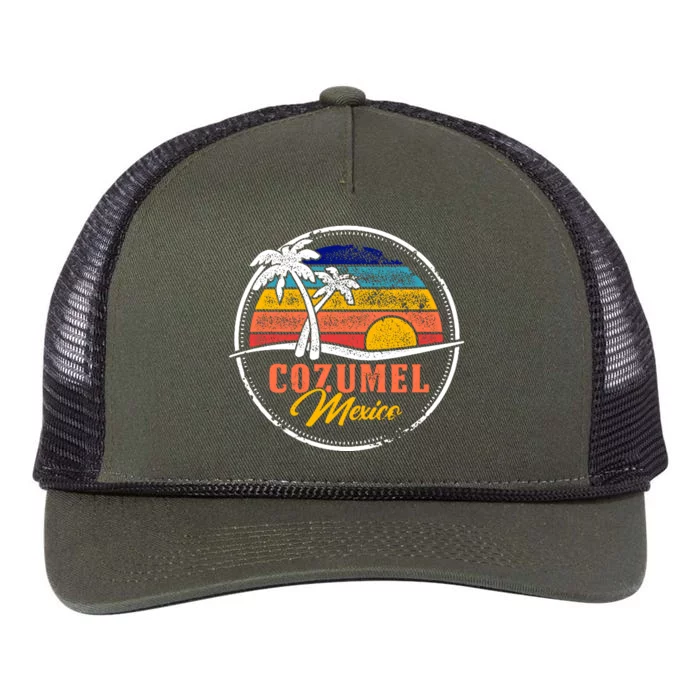 Cozumel Retro Sunset Retro Rope Trucker Hat Cap