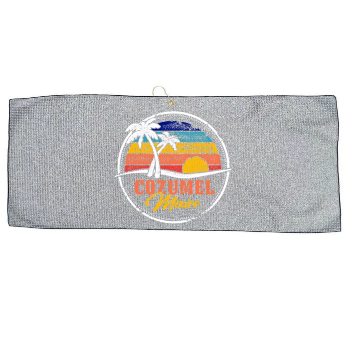 Cozumel Retro Sunset Large Microfiber Waffle Golf Towel