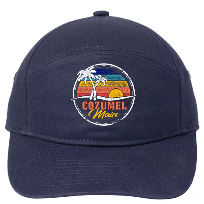 Cozumel Retro Sunset 7-Panel Snapback Hat