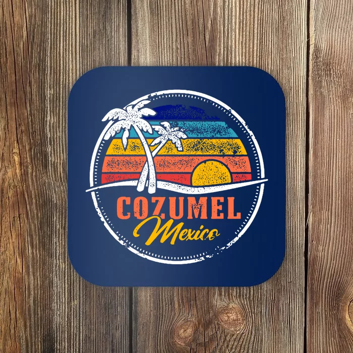 Cozumel Retro Sunset Coaster